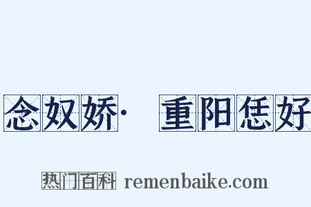 念奴娇·重阳恁好是什么意思的图片